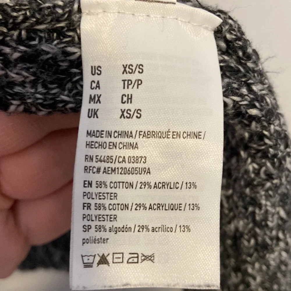 American Eagle Outfitters Open Front Oversized Knit Cardigan Extra Small XS Gray